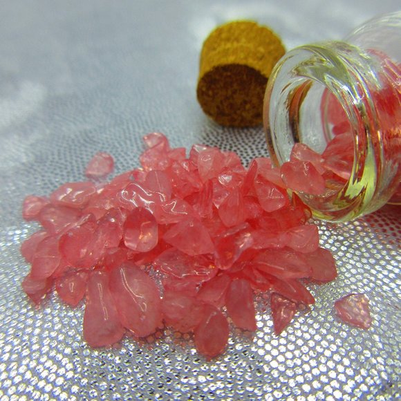 Rose Quartz Gemstone Chips In A Bottle Embellishments Natural Semi Preciou - Picture 1 of 3